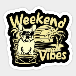 Weekend Vibes Bulldog – Chill Out in Style Sticker